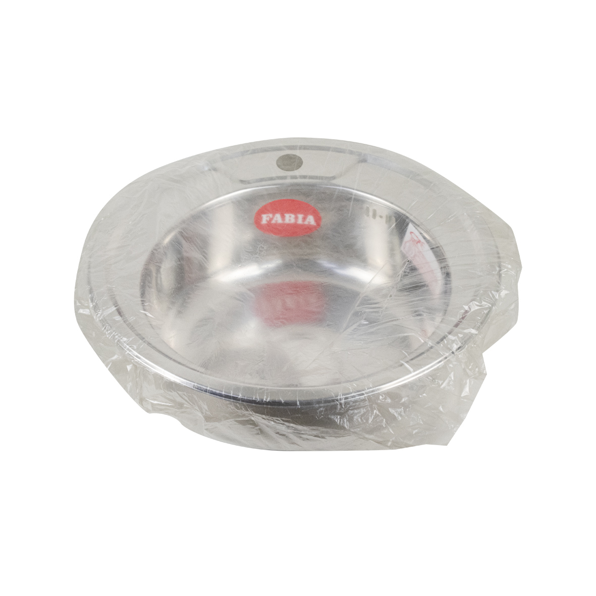 FABIA - Мойка врезная круглая, d = 49 см, из нержавеющей стали, толщина 0,4 мм, глубина 160 мм, без крепежей, с сифоном