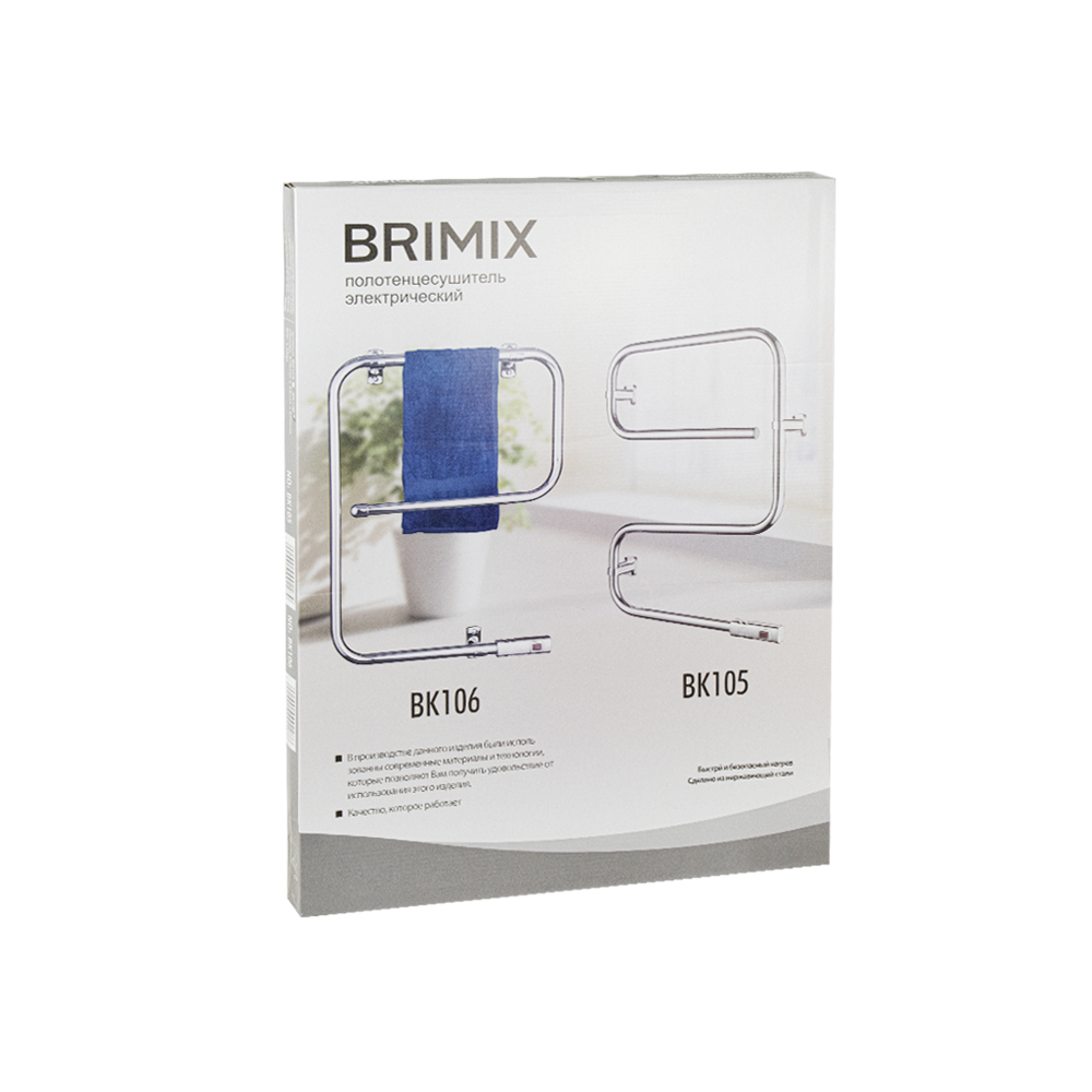 BRIMIX - Полотенцесушитель электрический М-образный, 600х400x100, с сухим ТЭНом, 40 W, из нержавеющей стали