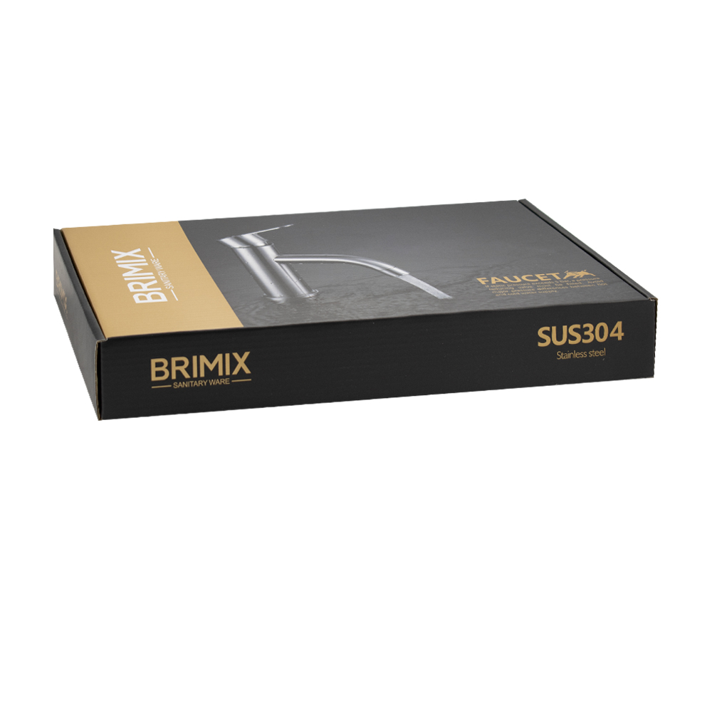 BRIMIX - Смеситель кухонный, гибкий излив, из нержавеющей стали марки 304, серии СТАНДАРТ