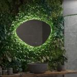 Зеркало 700 х 1000 мм, сенсорное, ГОРИЗОНТАЛЬНОЕ, с внутренней LED подсветкой, безрамочное, с ореольным свечением