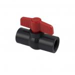 Кран шаровый 1/2" г/г, резьбовой, ручка-бабочка, из ПВХ (PVC-U) пластика, цвет СЕРЫЙ.