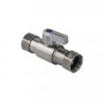 Кран шаровой, 1/2"х1/2" г/г, с накидными гайками, из нержавеющей стали, цвет САТИН.