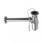 Сифон для раковины, с пробкой, выход 32 мм, из нержавеющей стали, цвет ХРОМ.