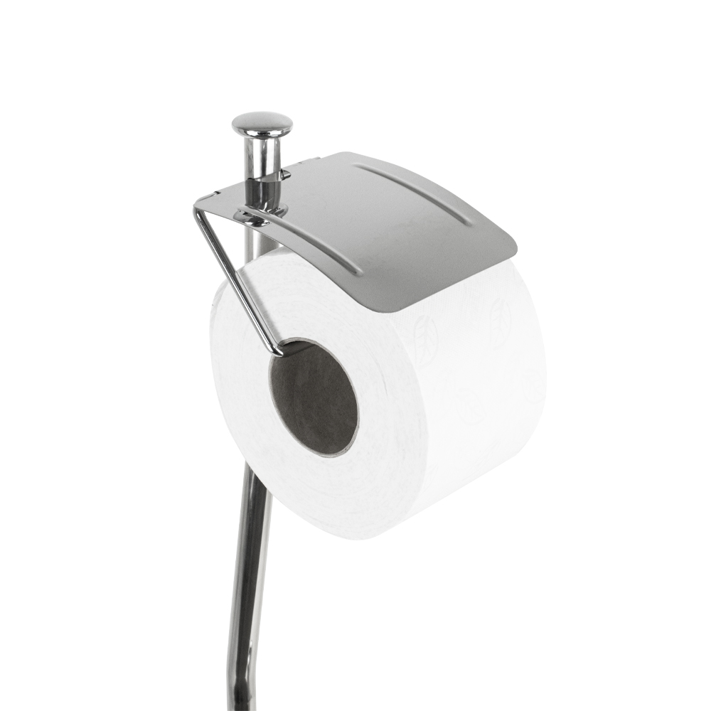 САНАКС - Набор для туалета напольный (ёрш + держатель туалетной бумаги), нержавеющая сталь, хромированная