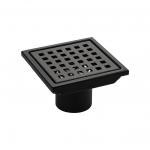 Трап душевой, из нержавеющей стали, 110 х 110 мм, крышка с перфорацией, СУХОЙ ЗАТВОР,  вертикальный выпуск 50 мм, цвет ЧЕРНЫЙ 