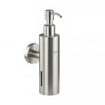 Дозатор для жидкого мыла настенный, антивандальный, 250 мл, цилиндрический корпус, из нержавеющей стали SUS 304, цвет САТИН.