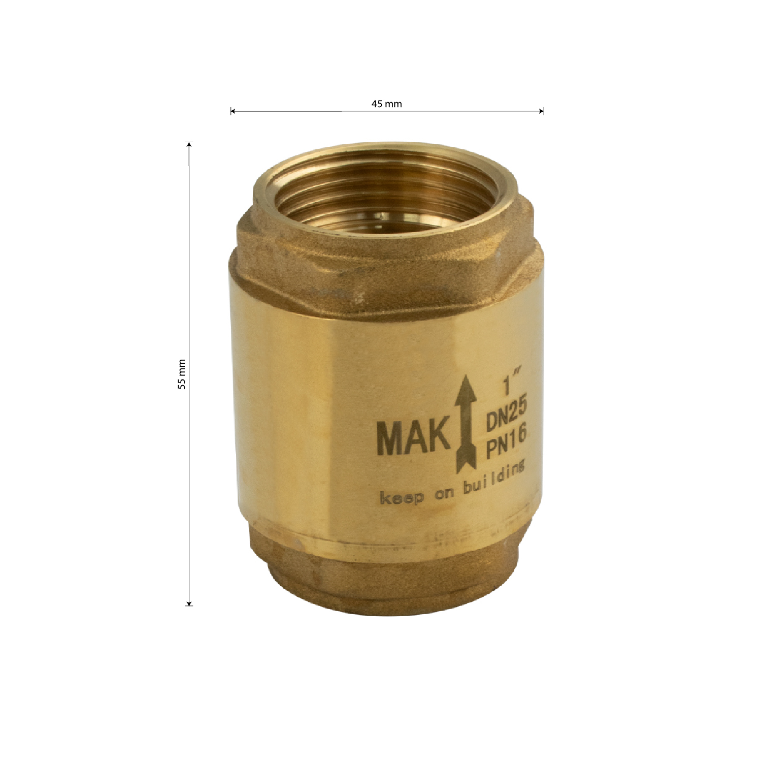 МАК - Обратный клапан 1", полностью латунный