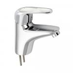 Смеситель на раковину шаровый, с сатеновой ручкой