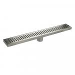 Трап душевой 600х80мм, вертикальный выпуск 50мм, с гидрозатвором, из нержавеющей стали марки SUS 304, цвет САТИН.