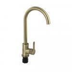 Смеситель для кухни, с поворотным С - образным изливом,  из нержавеющей стали марки 304, цвет БРОНЗА.
