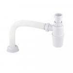 Сифон для раковины 1"1/4 х 32 х 40 мм с гофрой, без выпуска, АБС пластик, цвет БЕЛЫЙ.