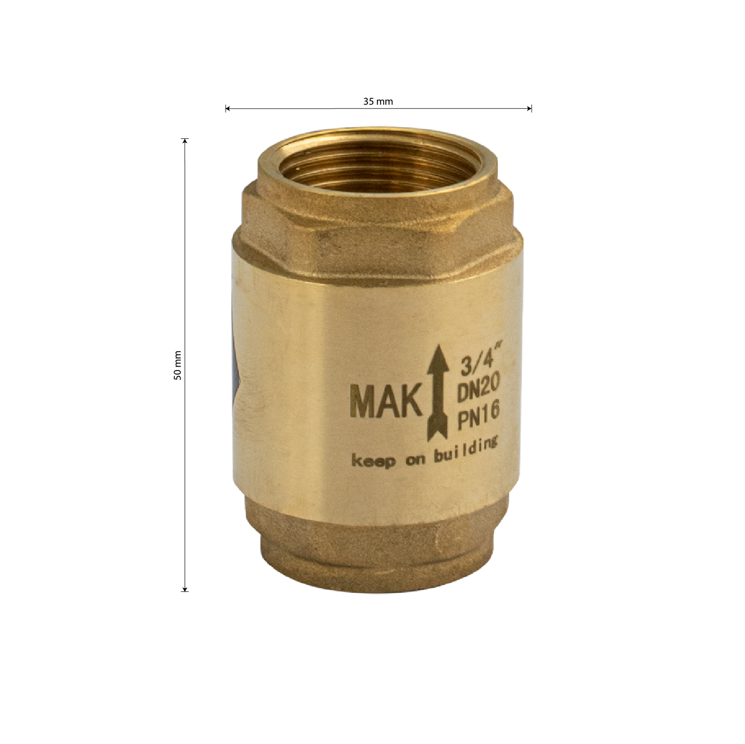 МАК - Обратный клапан 3/4 ", полностью латунный