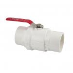 Кран шаровый 3" г/г, резьбовой, из ПВХ (PVC-U) пластика, металлическая ручка-рычаг, цвет БЕЛЫЙ.