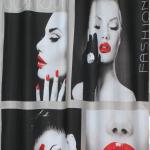 Шторка в ванную комнату, фотопечать, ГЛАМУР