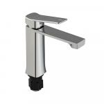 Смеситель для раковины, шаровый, литой квадратный корпус, цвет ХРОМ.