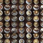 Штора  с рисунком - КАПУЧИНО  ,  в ванную комнату , без колец  -  полиэстэр