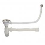 Сифон для кухонной мойки из камня и композитных материалов, большая горловина с переливом