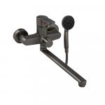 Смеситель для ванны, длинный излив, шаровый, из высокопрочного АБС пластика, цвет ГРАФИТ.