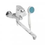 Смеситель для ванны, длинный излив, шаровый, из высокопрочного АБС пластика, цвет белый МРАМОР.