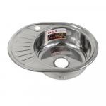 Мойка врезная 57х45 см, правая, толщина 0,8 мм, глубина 180 мм + большой сифон с переливом