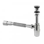 Сифон для раковины, D - 32 мм, с гофрой D - 50 мм, донный клапан с переливом и системой клик - клак, из АБС пластика, цвет ХРОМ.