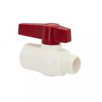 Кран шаровый 3/4" г/ш, резьбовой, ручка-рычаг, из ПВХ (PVC-U) пластика, цвет БЕЛЫЙ.