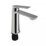 Смеситель для раковины, шаровый, литой круглый корпус, цвет ХРОМ.