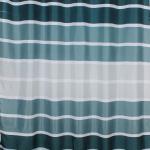 Штора с рисунком, ГОРИЗОНТАЛЬНЫЕ ЗЕЛЁНЫЕ ПОЛОСКИ, в ванную комнату, без колец, полиэстэр