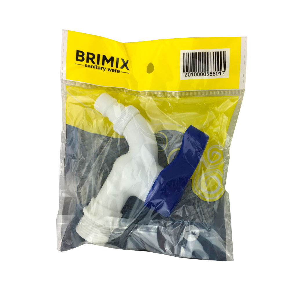 BRIMIX - Кран водоразборный 3/4н, металлокерамика из высокопрочного пластика АБС, БЕЛЫЙ