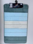 Коврик в ванную SILVER двойной, БИРЮЗОВЫЙ, полосы, 60х100 + 50х60 см, 100% полиэстер.