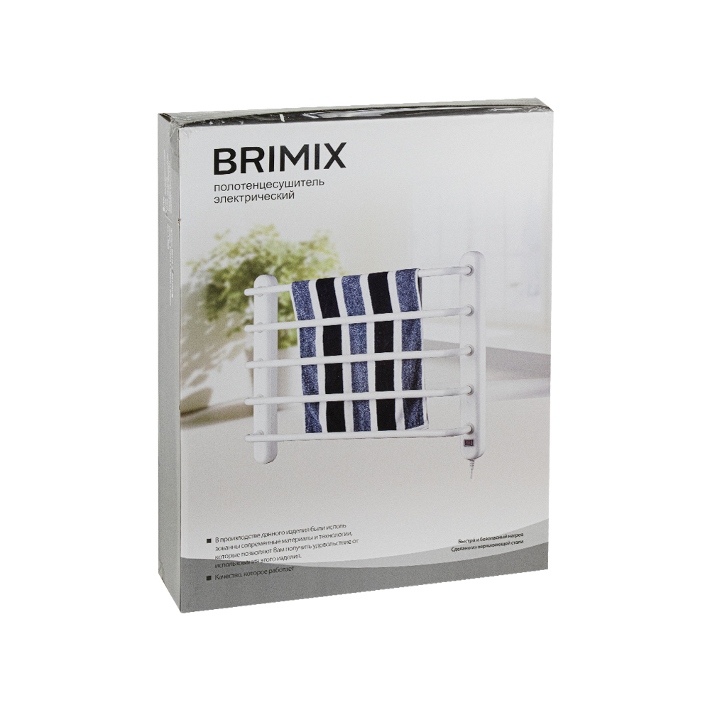 BRIMIX - Полотенцесушитель электрический, КЛАССИК, ЭКОНОМ, 600х450x80 мм, с сухим ТЭНом, 60 W, из нержавеющей стали