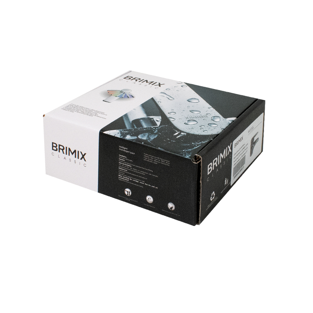 BRIMIX - Смеситель на раковину, шаровый, ручка с черной мозаикой