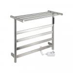 Полотенцесушитель электрический, 510 х 575 х 220 мм, лесенка на 4 перекладины с полкой, 75 W, из нержавеющей стали, сенсорное управление с таймером до 24 часов, цвет САТИН.