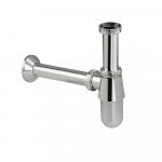 Сифон для раковины 1"1/4 х 32 х 32 мм с трубой, без выпуска, АБС пластик, цвет ХРОМ.