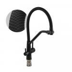 Смеситель для кухни с гибким чёрным рельефным изливом, с фиксацией на изливе, для фильтрованной воды, шаровый, из нержавеющей стали марка SUS 304, цвет корпуса ЧЁРНЫЙ.