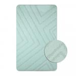 Коврик в ванную КЛАССИК УНИ ПОЛОСКИ, одинарный БИРЮЗОВЫЙ, 55х90 см, 100% полиэстер