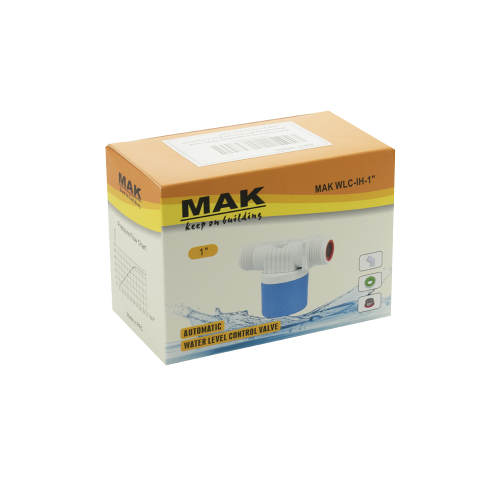 MAK - Поплавок - клапан для бочка и ёмкостей 1" из высокопрочного АБС пластика, боковое подключение