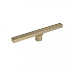 Трап 400х32 мм, нержавеющая сталь, линейный, вертикальный, щелевой, с сухим затвором, цвет матовое ЗОЛОТО.