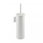 Ёрш для унитаза круглый, настенный, из нержавеющей стали, цвет БЕЛЫЙ.