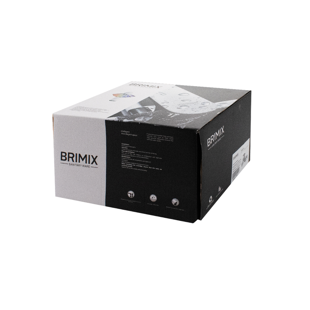 BRIMIX - Смеситель в ванную, шаровый, короткий излив, ручка с черной мозаикой