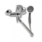 Смеситель для ванны, с длинным изливом, шаровый, цвет ХРОМ.