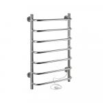 Полотенцесушитель электрический СКОБА, 500х800 мм, труба - "1" x 2 мм, 100 Вт, с кнопочным ваключателем, нержавеющая сталь, цвет ХРОМ.