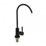 Кран на одну воду для фильтра, из нержавеющей стали марки 304, чёрного цвета
