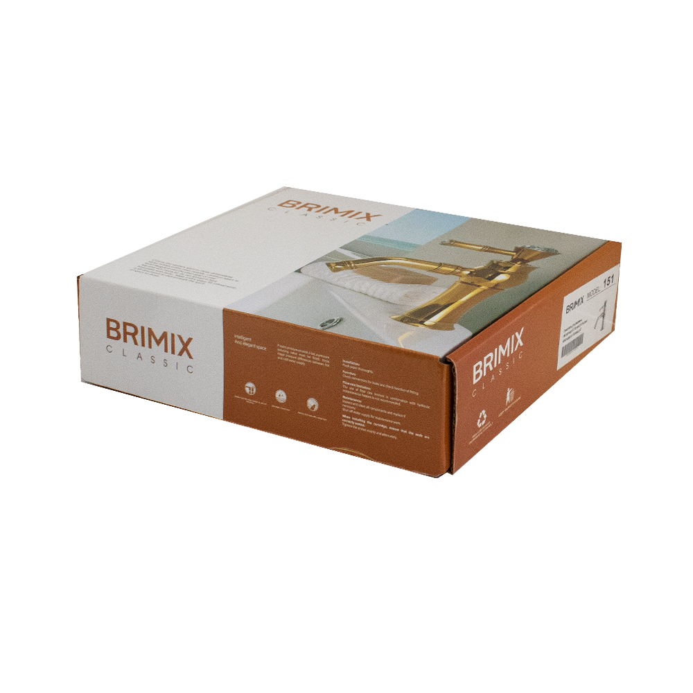 BRIMIX - Смеситель для раковины, ХРОМ, ручка с большим КРИСТАЛЛОМ, шаровый