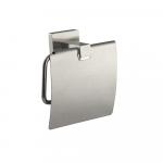 Держатель туалетной бумаги с экраном, из нержавеющей стали, с квадратным основанием, цвет САТИН.