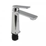 Смеситель для раковины, шаровый, литой круглый корпус, цвет ХРОМ.