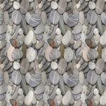 Штора с рисунком, РЕЧНЫЕ КАМНИ, в ванную комнату, без колец, полиэстэр