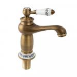 Смеситель для раковины, шаровый, с керамическими вставками, цвет БРОНЗА.