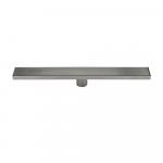 Трап линейный 600 х 70 мм, нержавеющая сталь, вертикальный выпуск 50 мм, крышка решётка, с гидрозатвором, цвет САТИН.