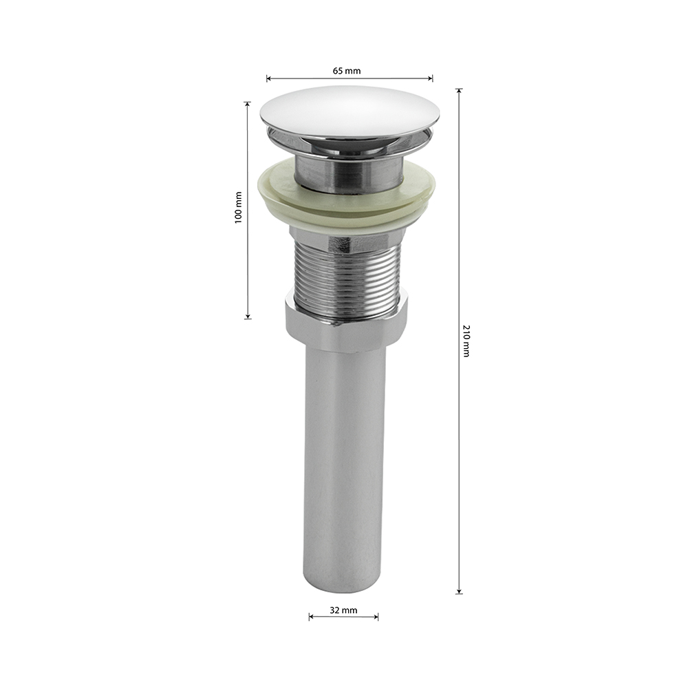 BRIMIX - Верхняя часть (донный клапан) сифона - автомата на раковину с переливом,цвет ХРОМ